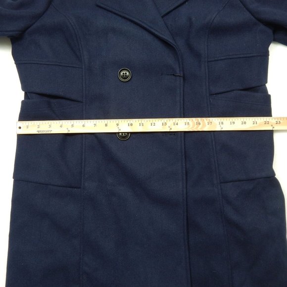 Pea Coat Women's Mid Length Navy Blue Double Button Wool Size XXL - Picture 12 of 13